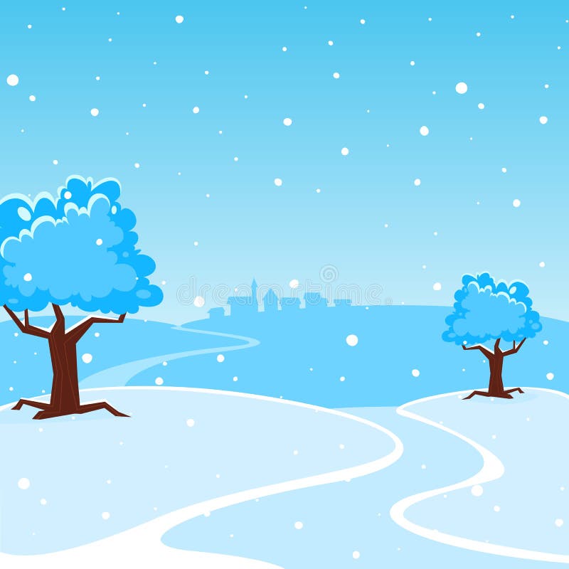 Winter Cartoon Landscape. 