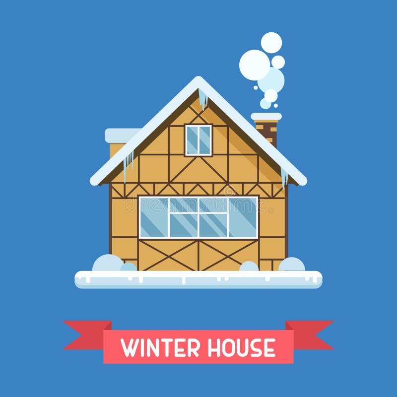 Winter Chalet House stock illustration Winter Chalet House stock illustration