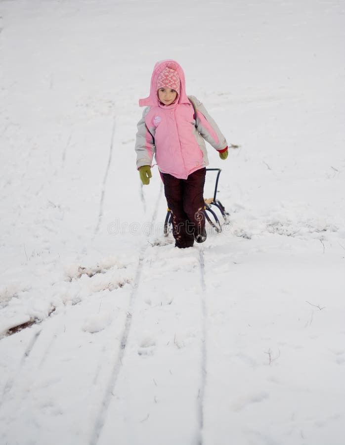 Winter child toboggan