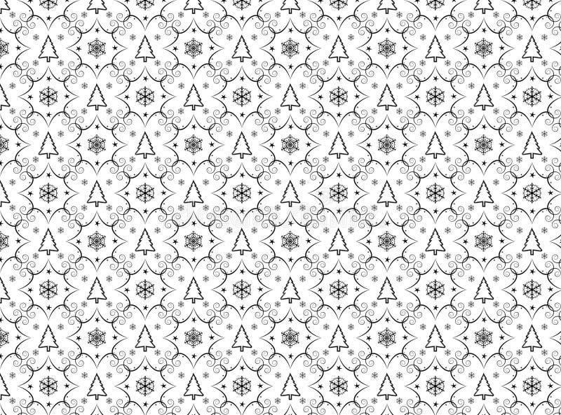 Winter chrismas black and white pattern