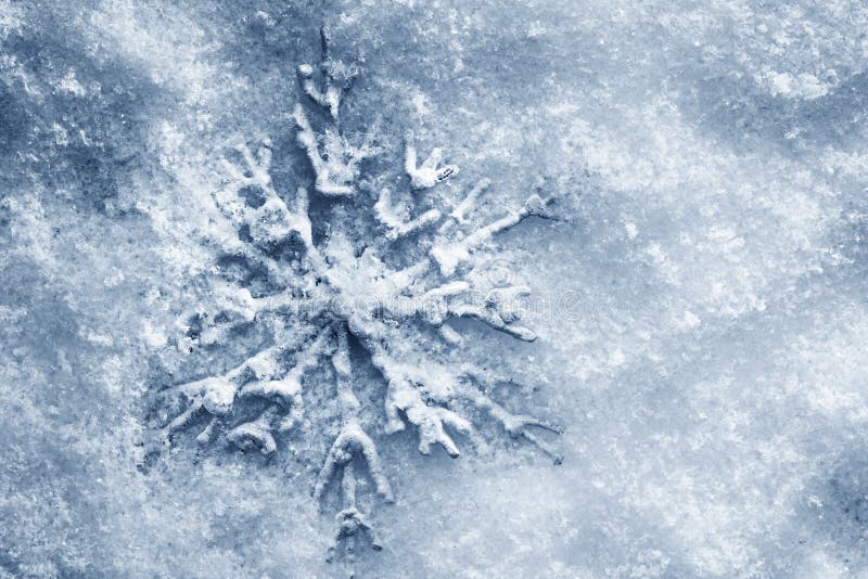 Winter, Christmas background. Snowflake on snow