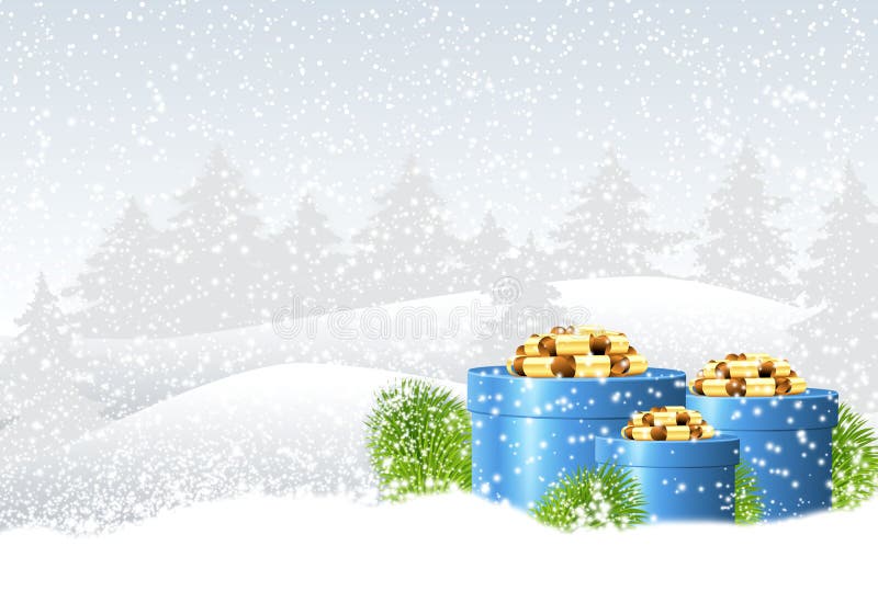 Winter christmas landscape