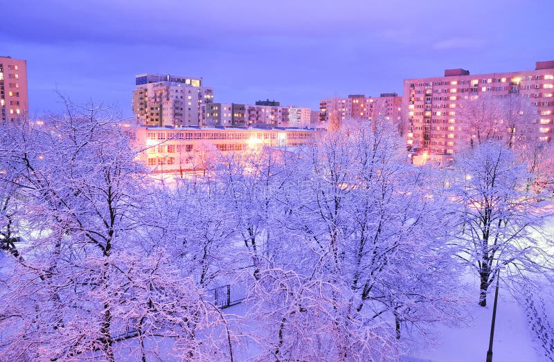 Winter in city royalty free stock image