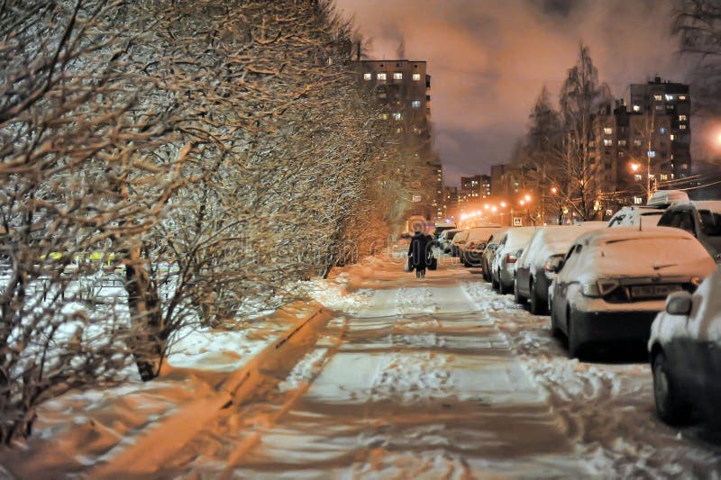 Winter city streets editorial photo. Image of sign, transportation ...