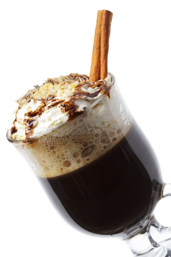 Winter Cocktail Hot Chocolate with Rum Stock Image Image of grated
