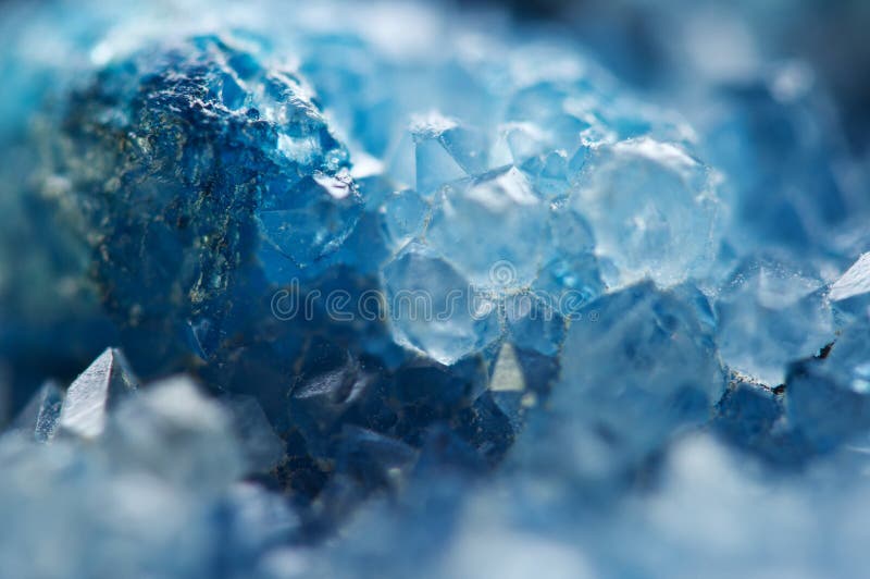 Blue Crystals Agate SiO2. Macro Stock Photo - Image of abstract ...