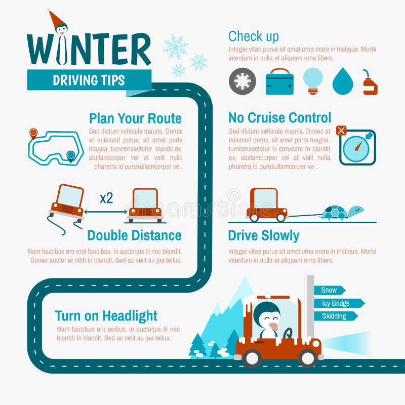 winter driving clipart