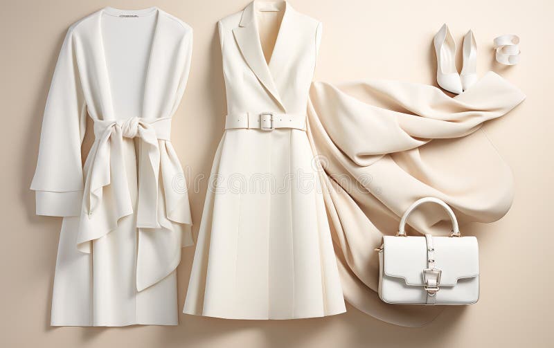 Winter Elegance in All White . Stock Illustration Illustration of