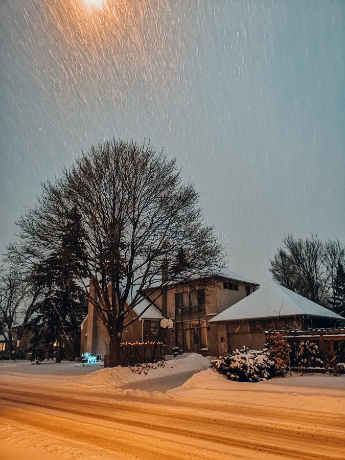 Winter evening night city urban landscape in Toronto Canada