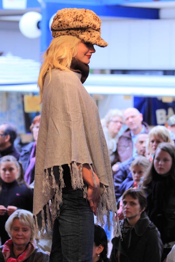 Winter fashion show on the catwalk