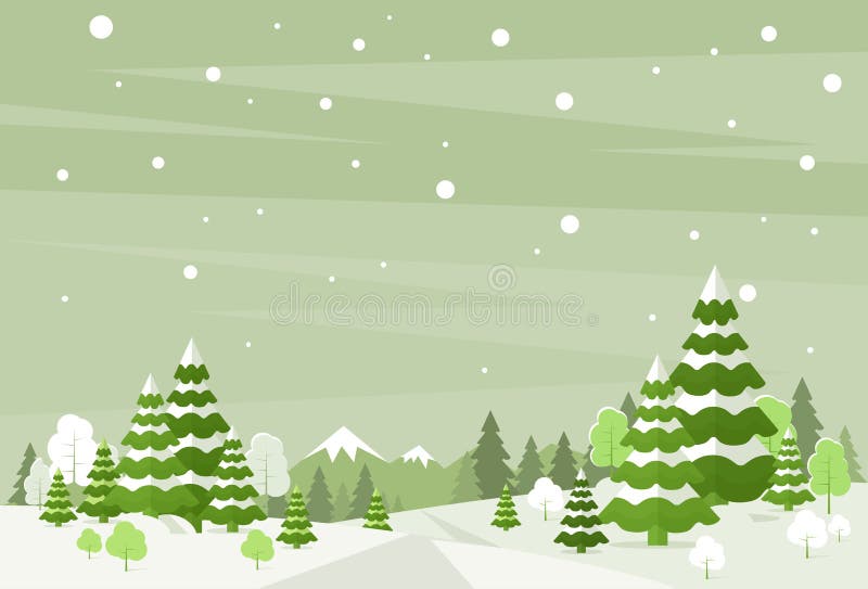 Winter Forest Landscape Christmas Background, Pine Stock Vector -  Illustration of cartoon, december: 59911420