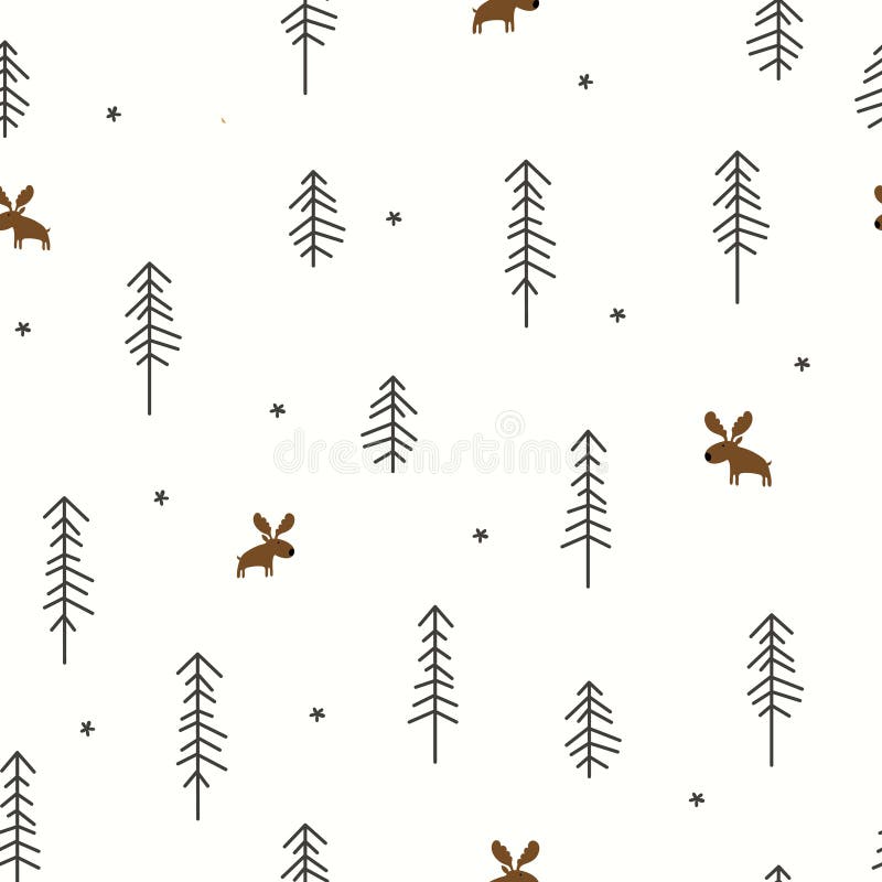 Winter Forest with a Moose