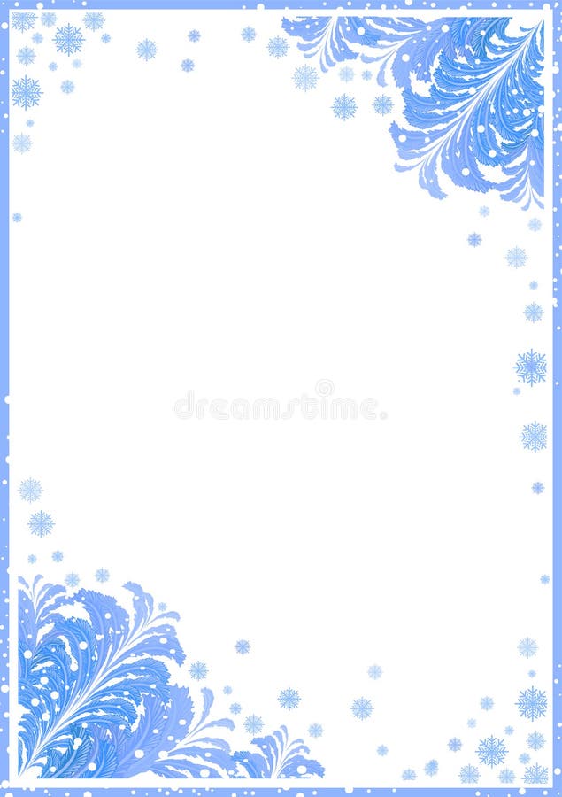Winter frame with ice patterns vector illustration Winter frame with ice patterns vector illustration