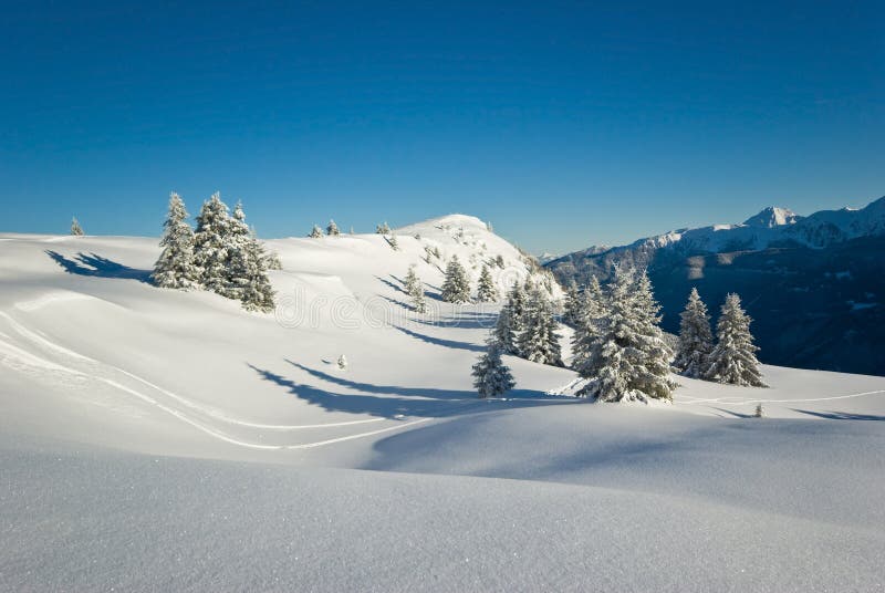 Winter in French alps stock photo. Image of alpes, snow 8116014