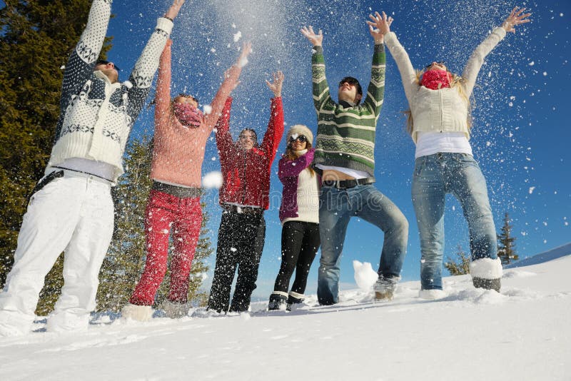 Winter fun with young people group