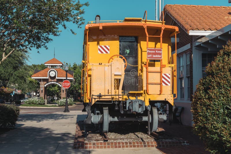 Yellow Caboose  Winter Garden Landmark Series