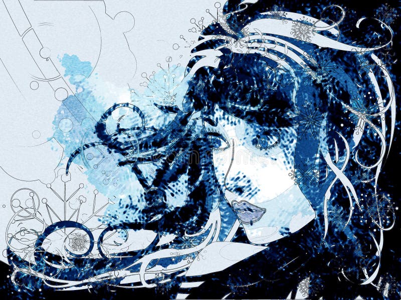 Winter girl background