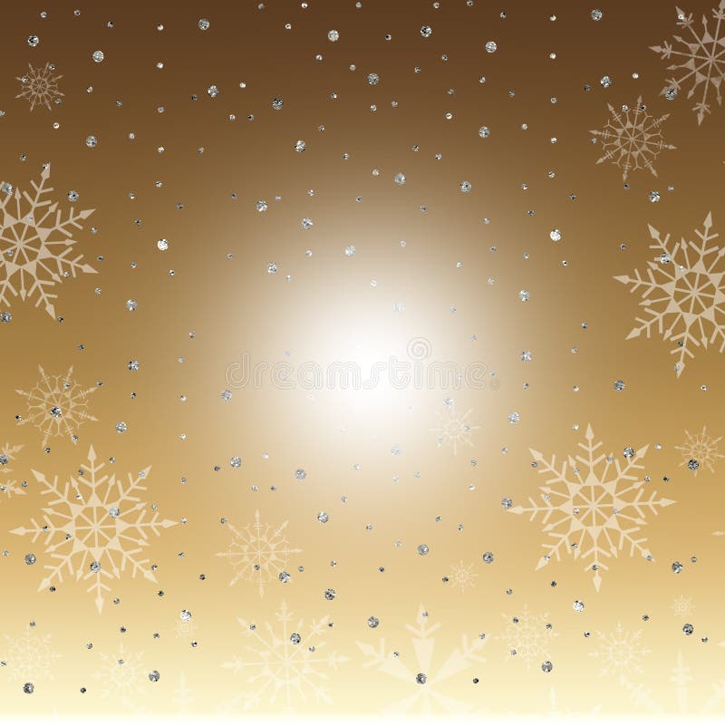 Silver White Snowflakes Background Stock Illustration