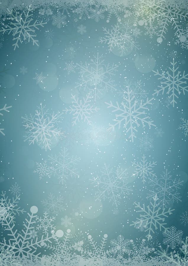 Winter golden Christmas background with Winter snowflake border