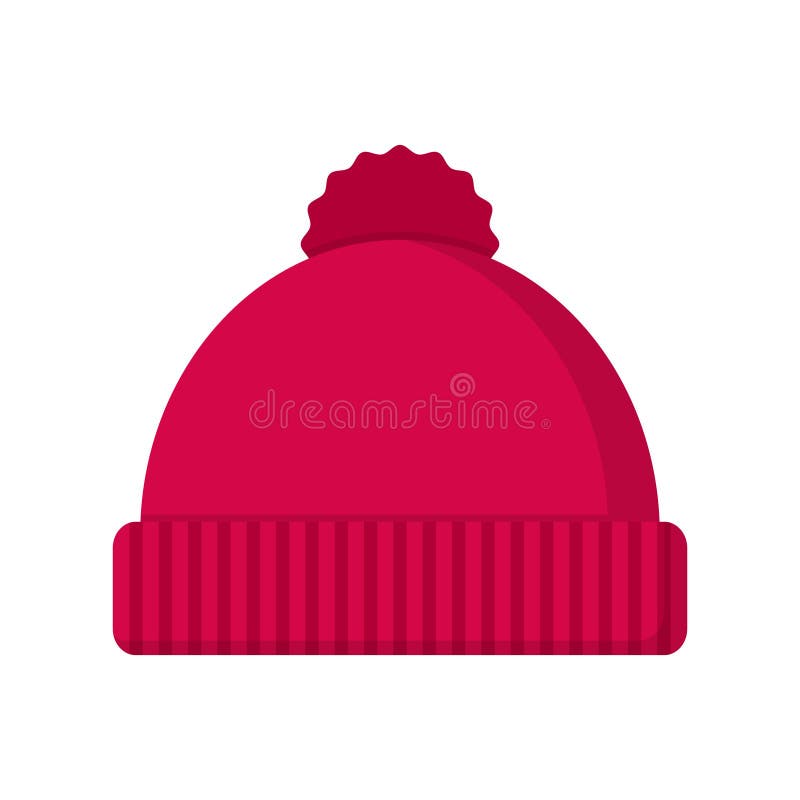 Winter hat icon in flat style isolated on white background.