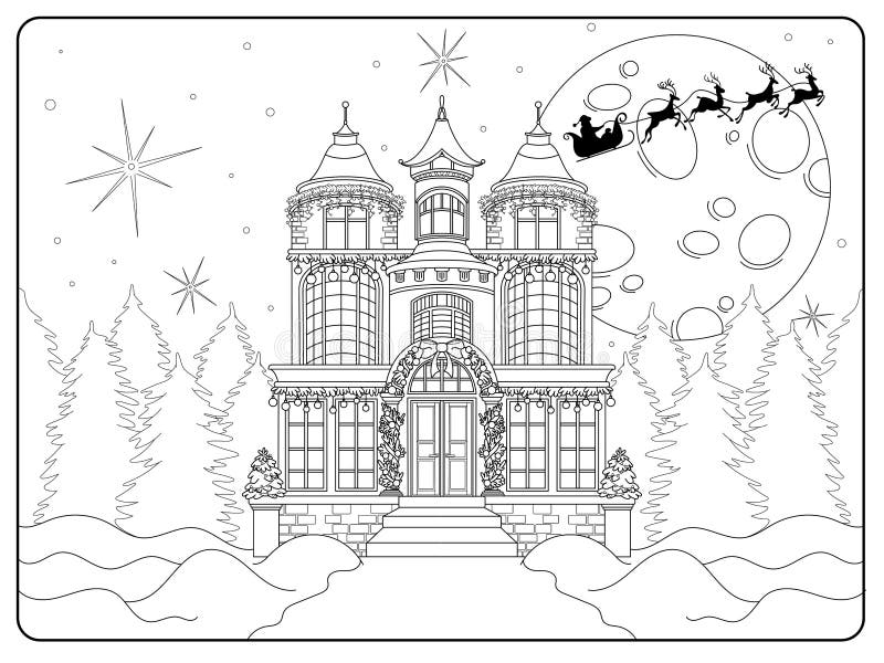 https://thumbs.dreamstime.com/b/winter-house-coloring-page-antistress-kids-adults-hobby-266172783.jpg