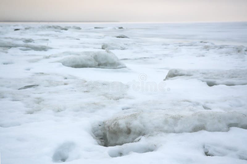 Winter ice sea.white ice