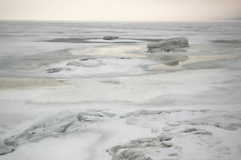 Winter ice sea.white ice