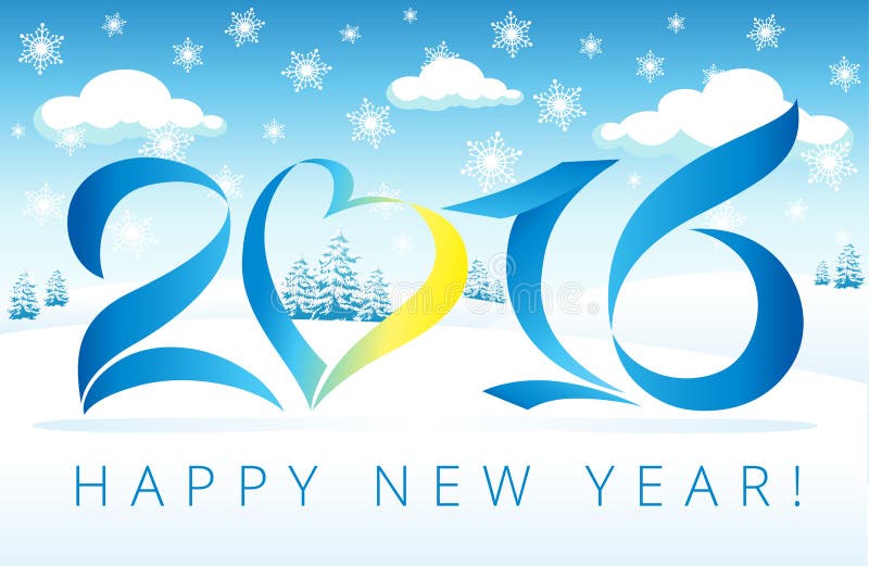 2016-Winter-Karte vektor abbildung 2016-Winter-Karte vektor abbildung