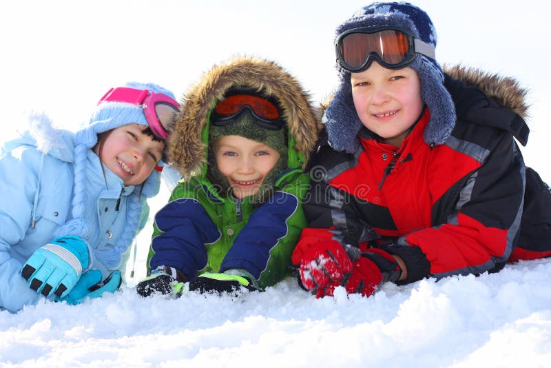 Winter kids stock image. Image of happy, outdoor, playmates - 4080195