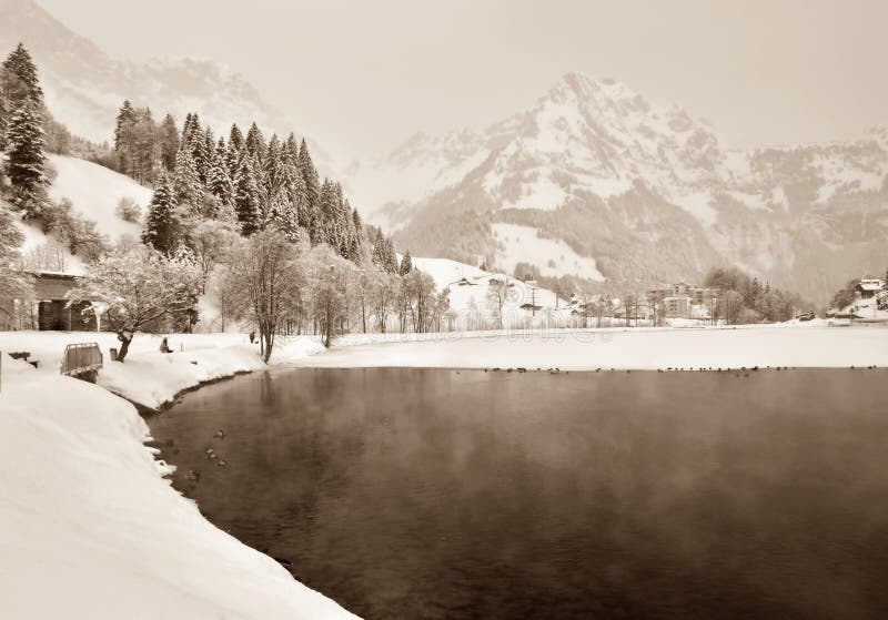 Winter Lake Mountains stock photo Winter Lake Mountains stock photo