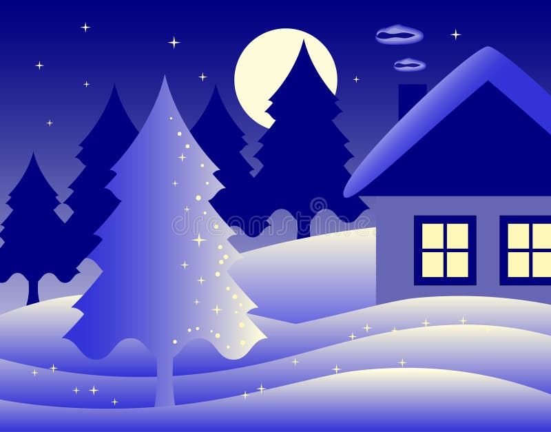 Winter landscape stock illustration
