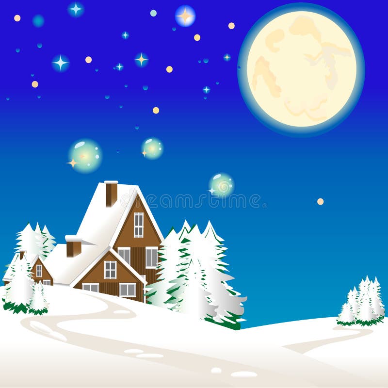 Winter landscape stock illustration