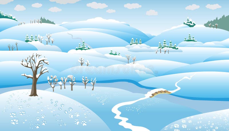 winter scene cartoon winter scene cartoon