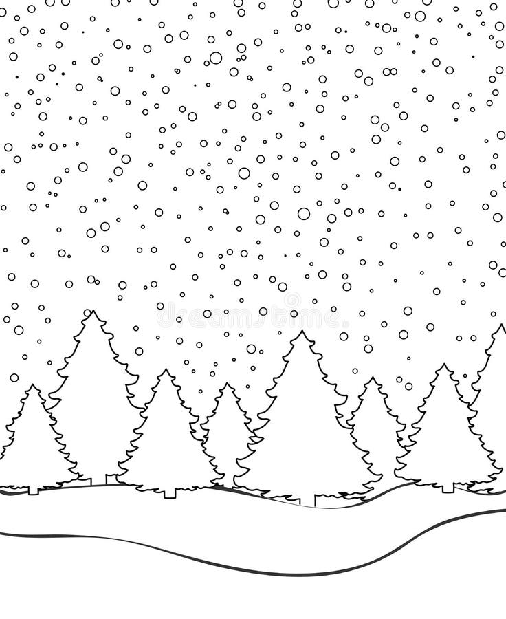 Download Winter Landscape Coloring Book Vector Stock Vector - Illustration of river, style: 108811525
