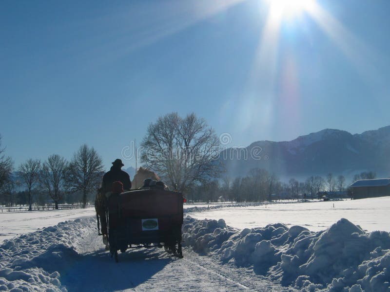 Winter Landscape with Horse-Drawn Carriage