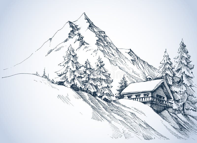 Winter landscape in the mountains vector illustration Winter landscape in the mountains vector illustration