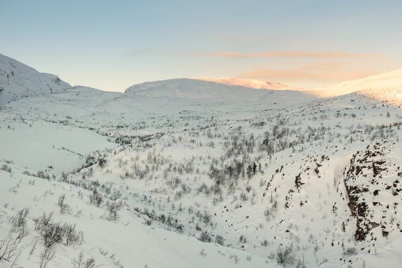 Winter Landscape in Russian Lapland, Kola Peninsula Stock Image Image