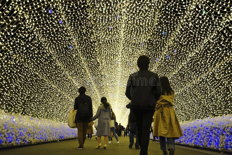 Winter Light Illumination Tunnel show. royalty free stock photo Winter Light Illumination Tunnel show. royalty free stock photo