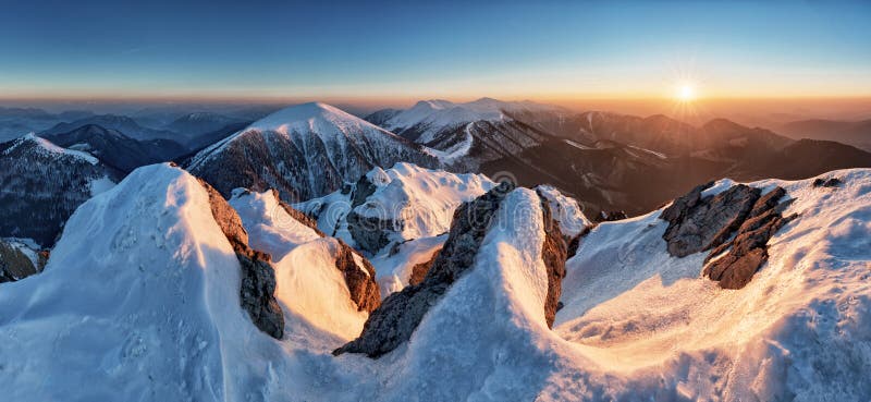 Winter mountain in Slovakia, panorama