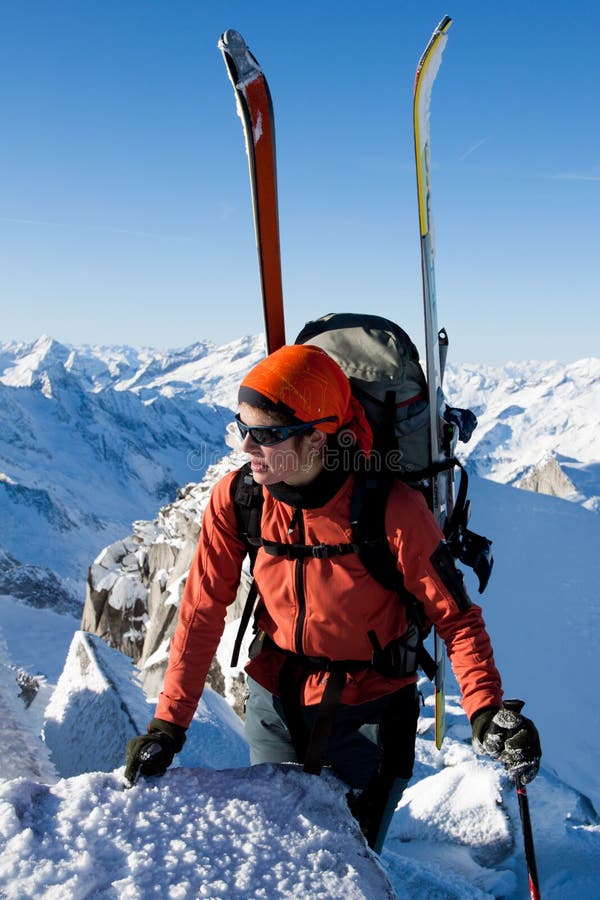 Winter mountaineering stock image. Image of pole, adrenaline 23303989