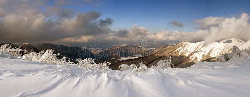 Winter mountains panorama