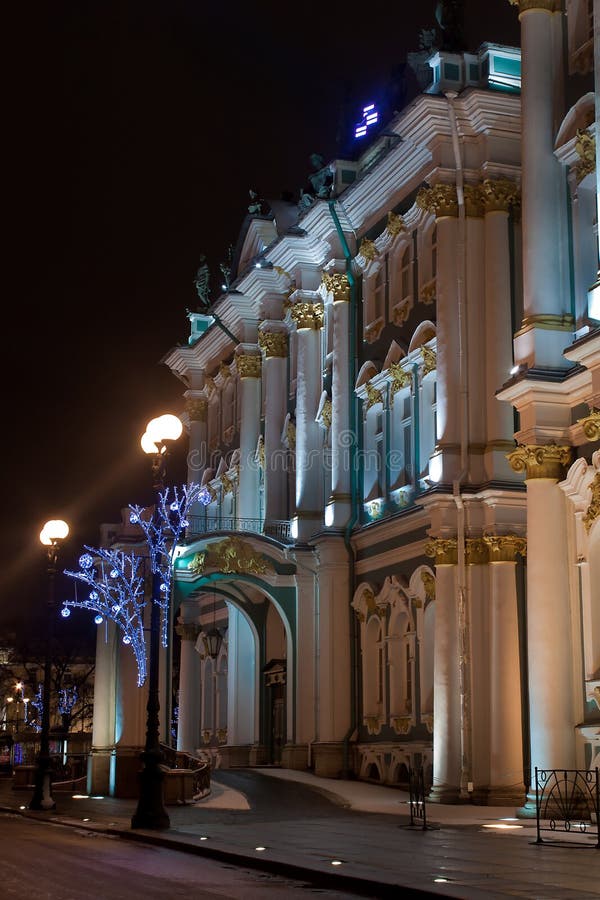 Winter Palace at night, St. Petersburg, Russia