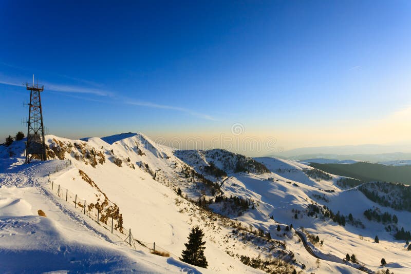 Winter panorama from Monte Grappa, Italy stock photography Winter panorama from Monte Grappa, Italy stock photography