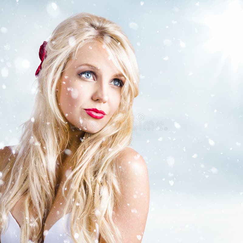 Snow Pinup Girl Stock Image Image Of Hairstyle Pinup 269785503 