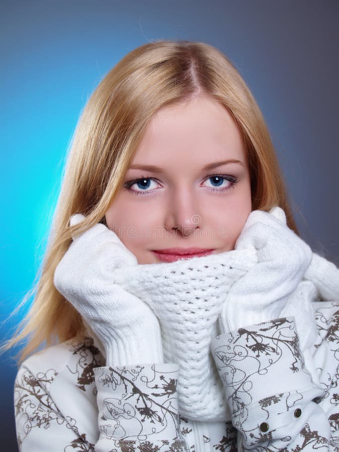 Winter portrait of a beautiful girl