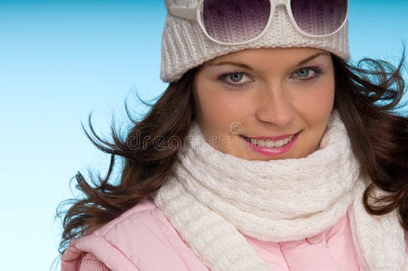 Portrait of Beautiful Happy Brown Hair Woman Stock Image - Image of ...