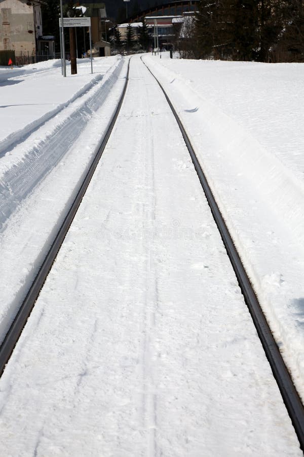 Winter rail line stock photo. Image of frozen, railroad - 55014614