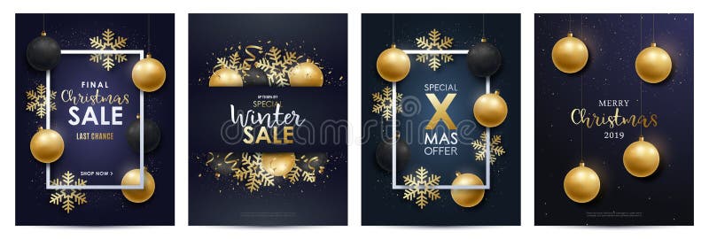 Winter sale flayers set. stock illustration Winter sale flayers set. stock illustration