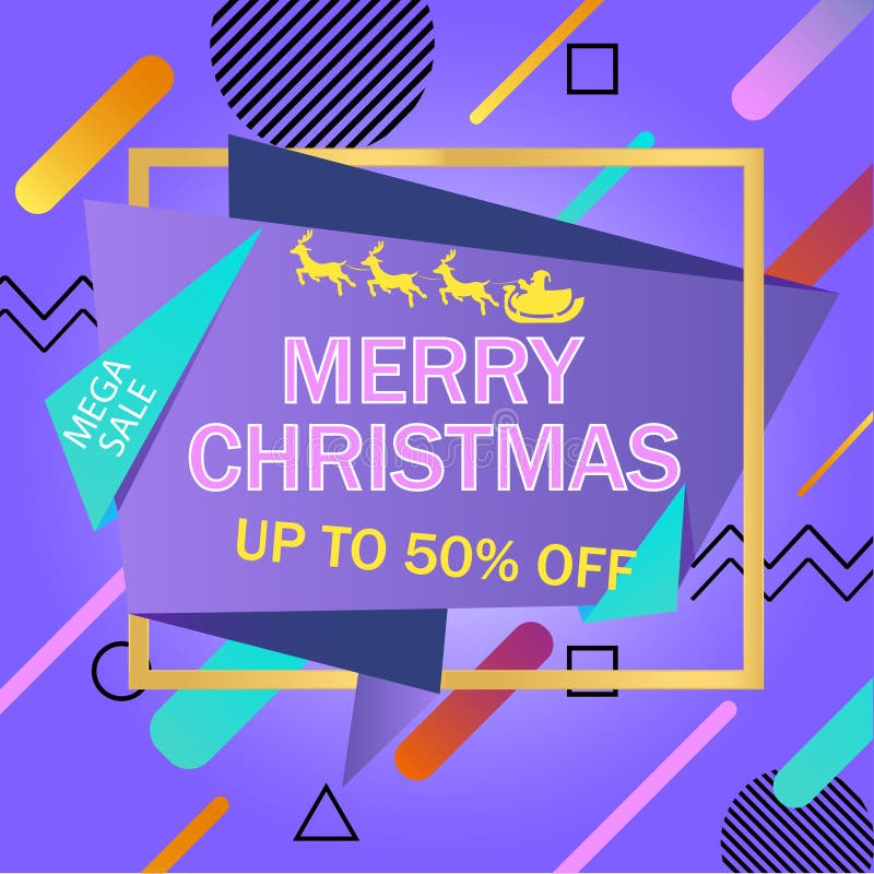 Winter Sale Merry Christmas And Happy New Year Special Offers Vector