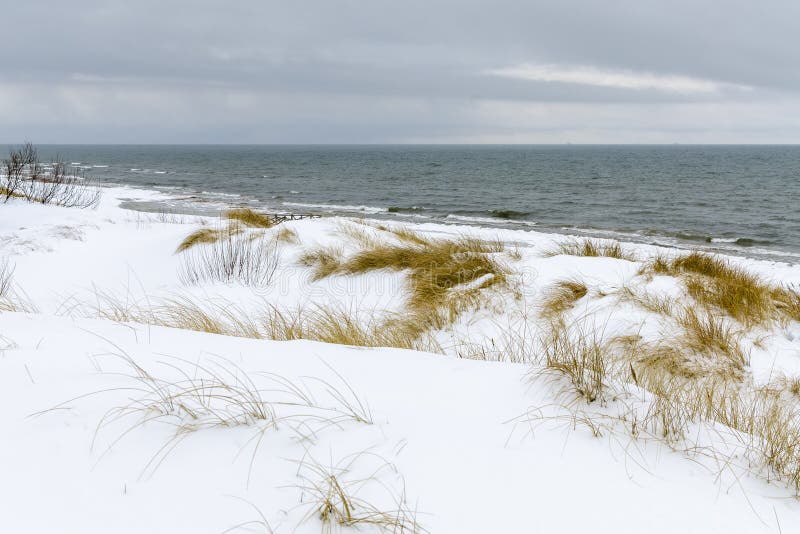 Winter scene - the Baltic sea in wintertime near Palanga royalty free stock photos Winter scene - the Baltic sea in wintertime near Palanga royalty free stock photos